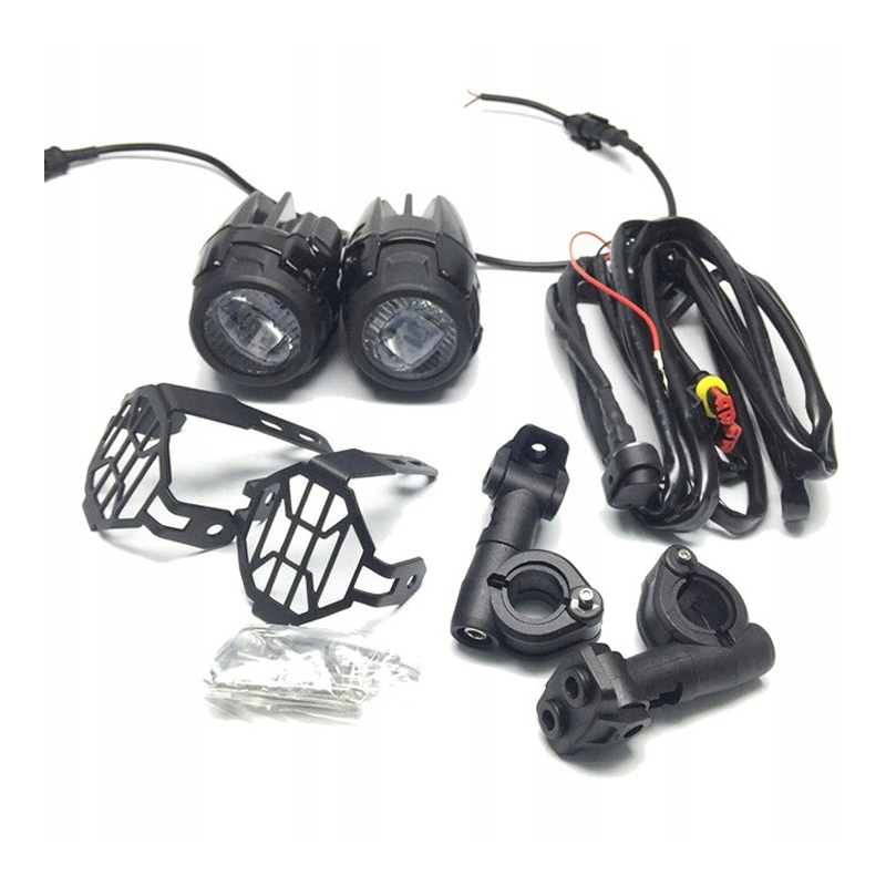 Papildomi LED žibintai "St Tuning" su apsauginiu dangteliu BMW R1200 GS ir R1250 GS LC 2013-2019 m.