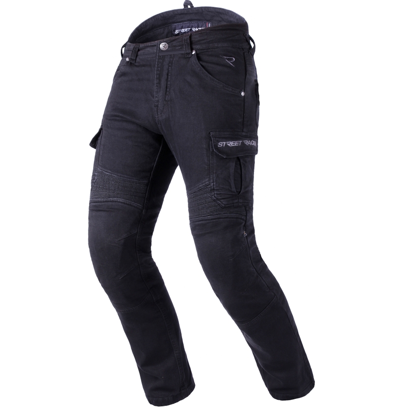Apkarpyti motociklininko džinsai Street Racer Cargo CE Black