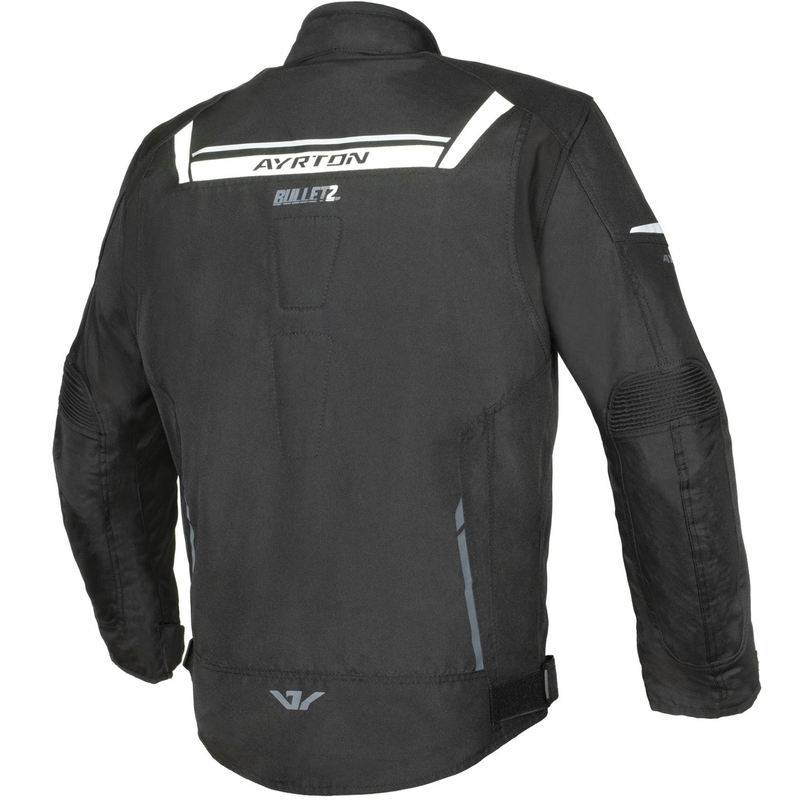 Ayrton Bullet II juoda, balta ir pilka motociklininko striukė