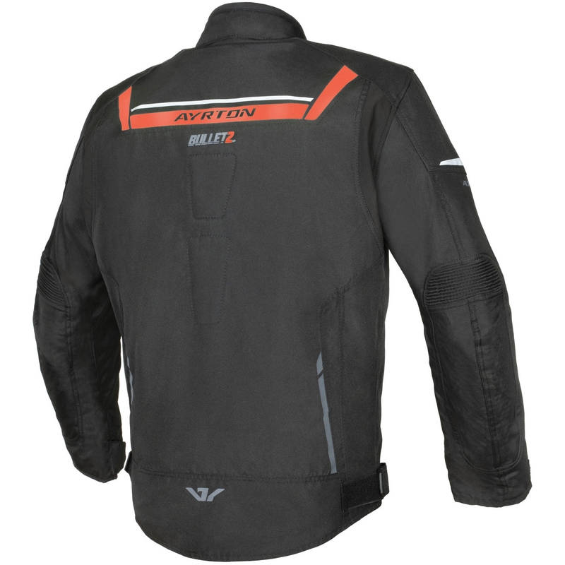 Ayrton Bullet II juoda-raudona-pilka motociklininko striukė