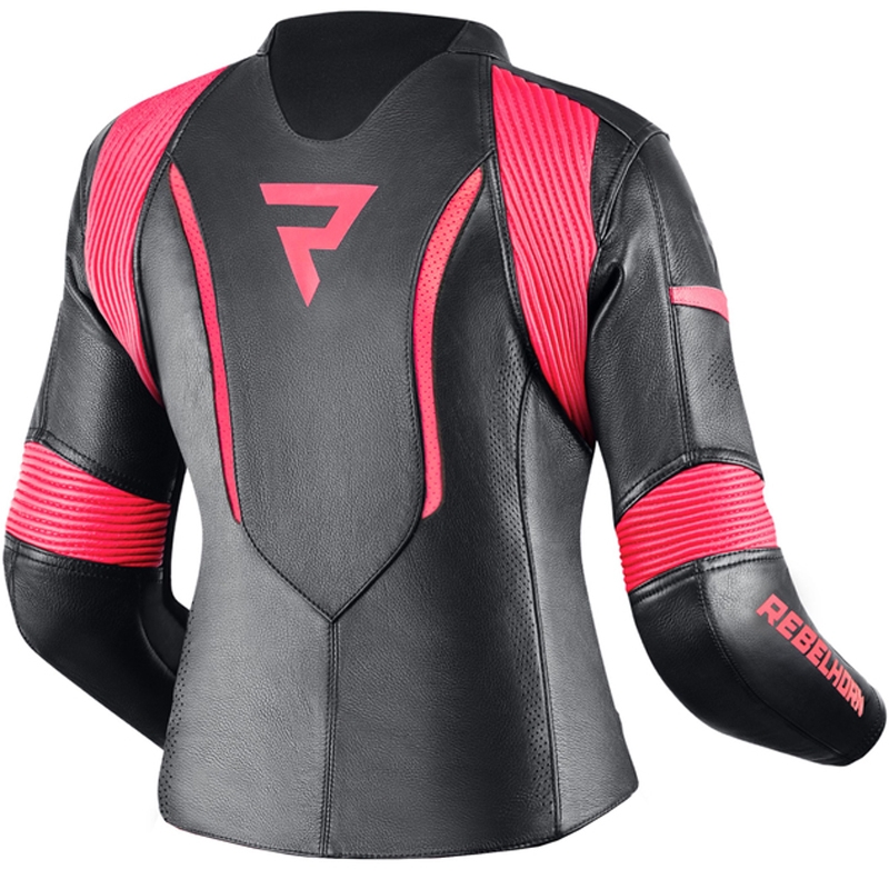 Moteriška motociklininko striukė Rebelhorn Rebel Black-Fluo Pink