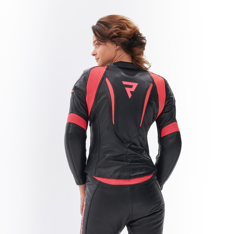 Moteriška motociklininko striukė Rebelhorn Rebel Black-Fluo Pink
