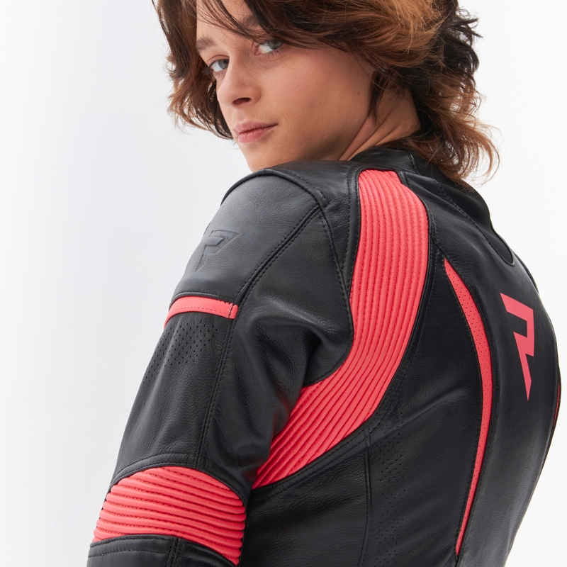 Moteriška motociklininko striukė Rebelhorn Rebel Black-Fluo Pink