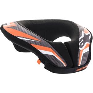 Alpinestars Sequence jaunimo kaklo apsauga juoda, balta ir oranžinė