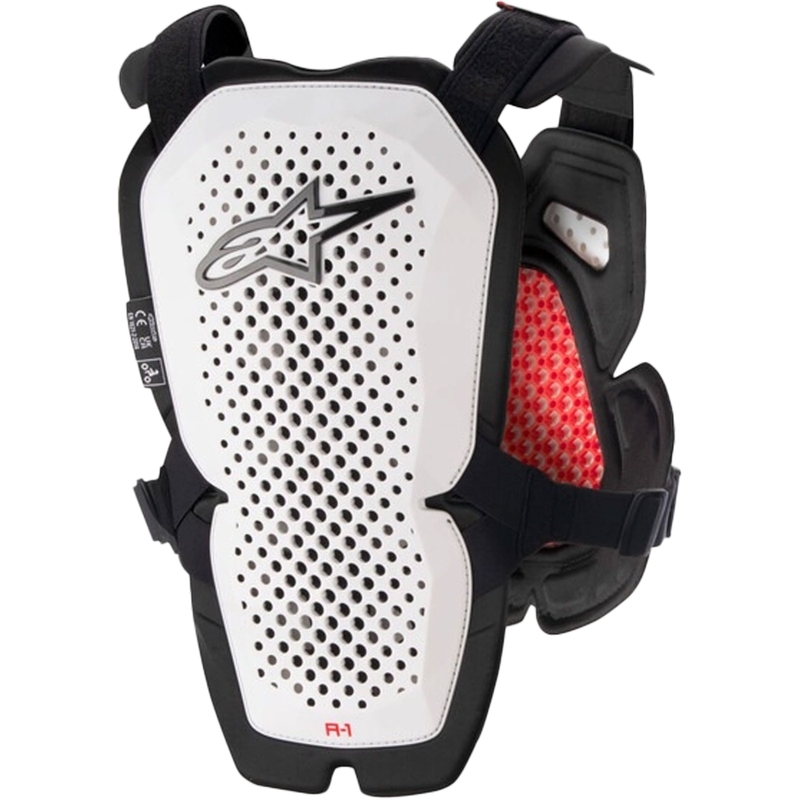 Alpinestars A-1 PRO balta-juoda-raudona krūtinės apsauga