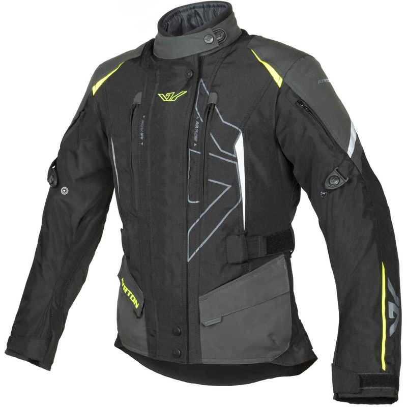 Ayrton Teressa II moteriška motociklininko striukė Black-Gray-Fluo Yellow