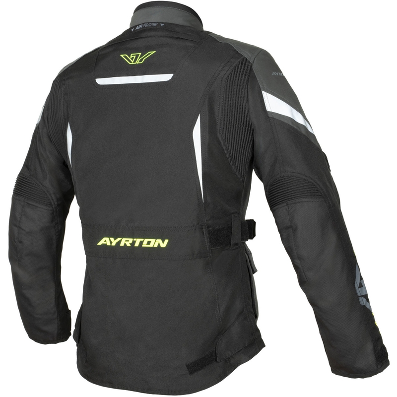 Ayrton Teressa II moteriška motociklininko striukė Black-Gray-Fluo Yellow