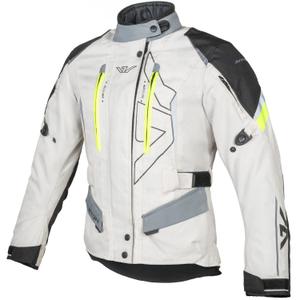 Moteriška Ayrton Teressa II motociklininko striukė cream-fluo yellow-grey-black