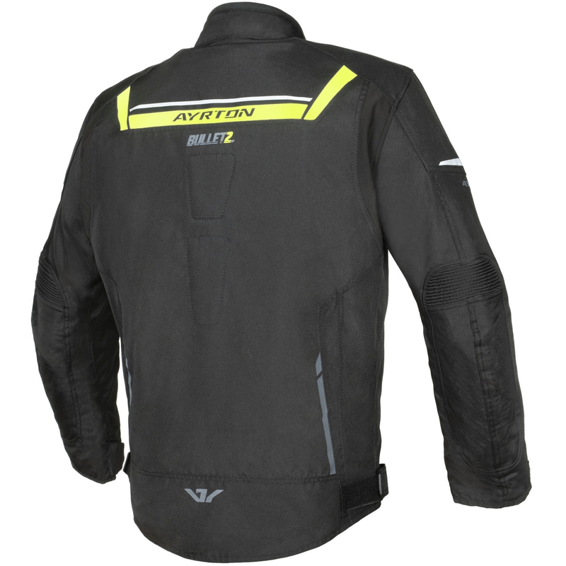 Ayrton Bullet II juoda-fluo geltonai pilka motociklininko striukė