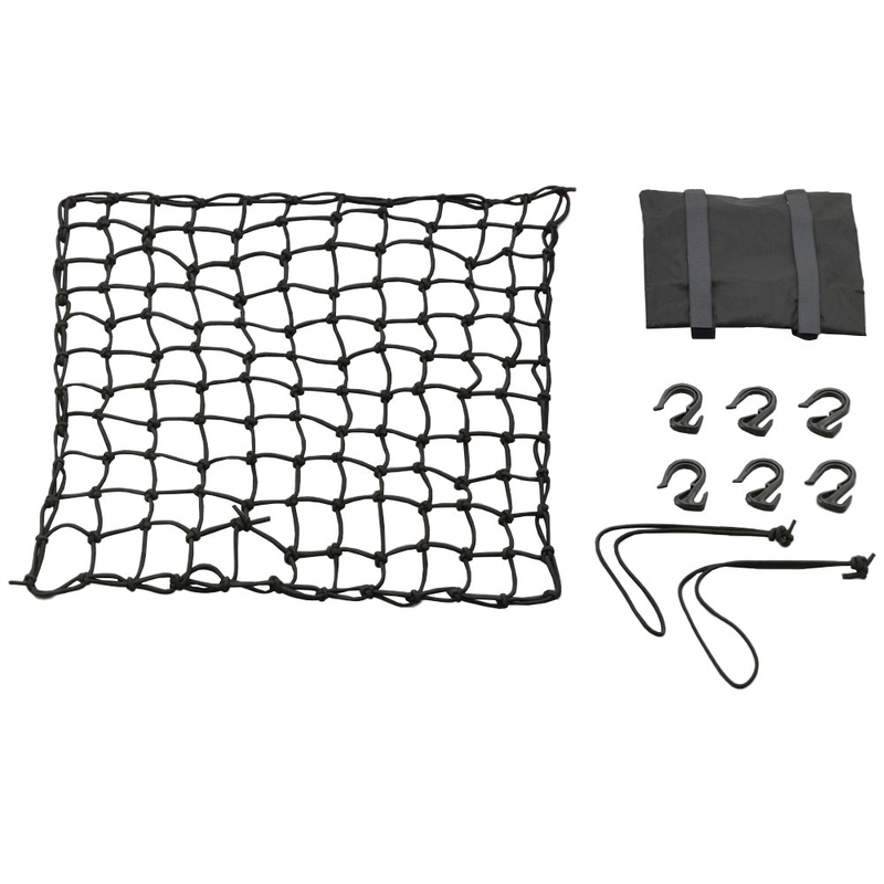 Lankstus bagažo tinklas motociklui su plastikiniais kabliukais Daytona 50 x 50 cm juodas