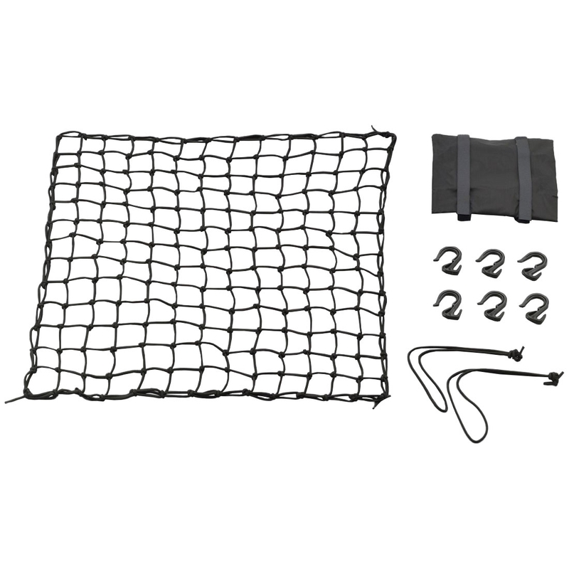 Lankstus bagažo tinklas motociklui su plastikiniais kabliukais Daytona 60 x 60 cm juodas