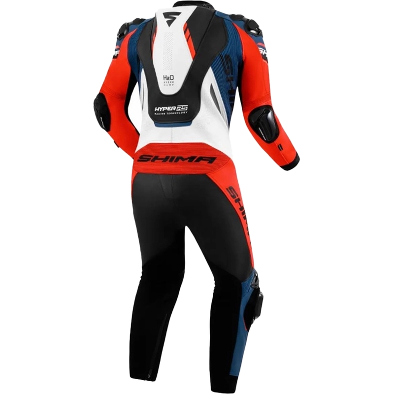 "Shima Hyper-RS" juoda-raudona-mėlyna-balta odinis motociklininko kombinezonas