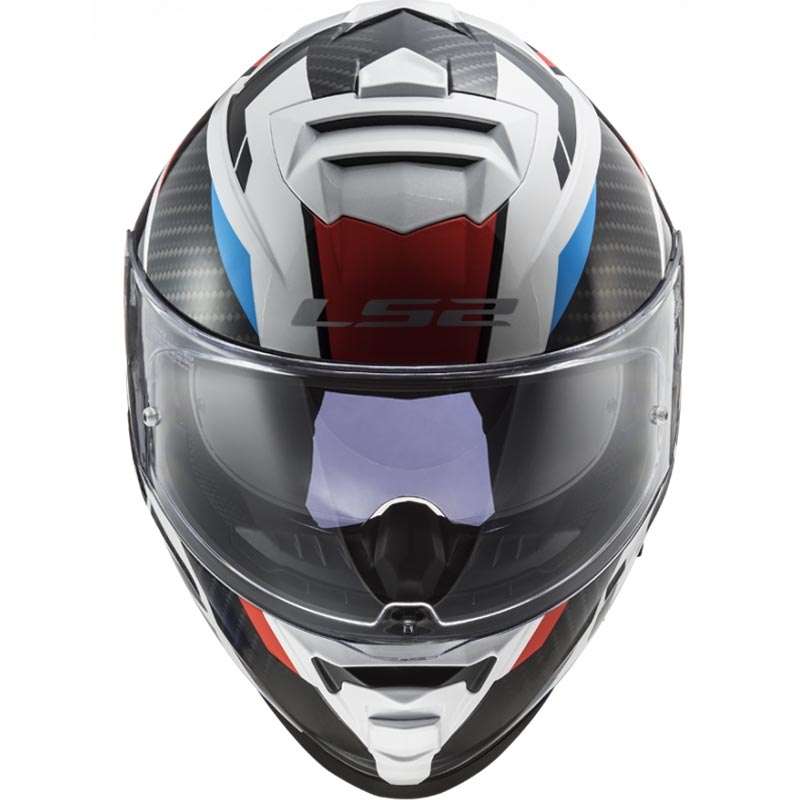 Uždaras motociklo šalmas LS2 FF800 Storm II Racer balta-juoda-raudona-mėlyna