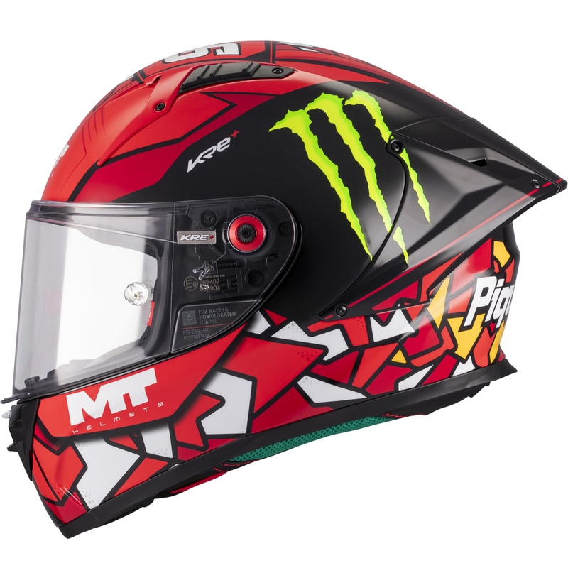 Uždaras motociklo šalmas KRE + S Piqueras B5 FIM raudonai juodas