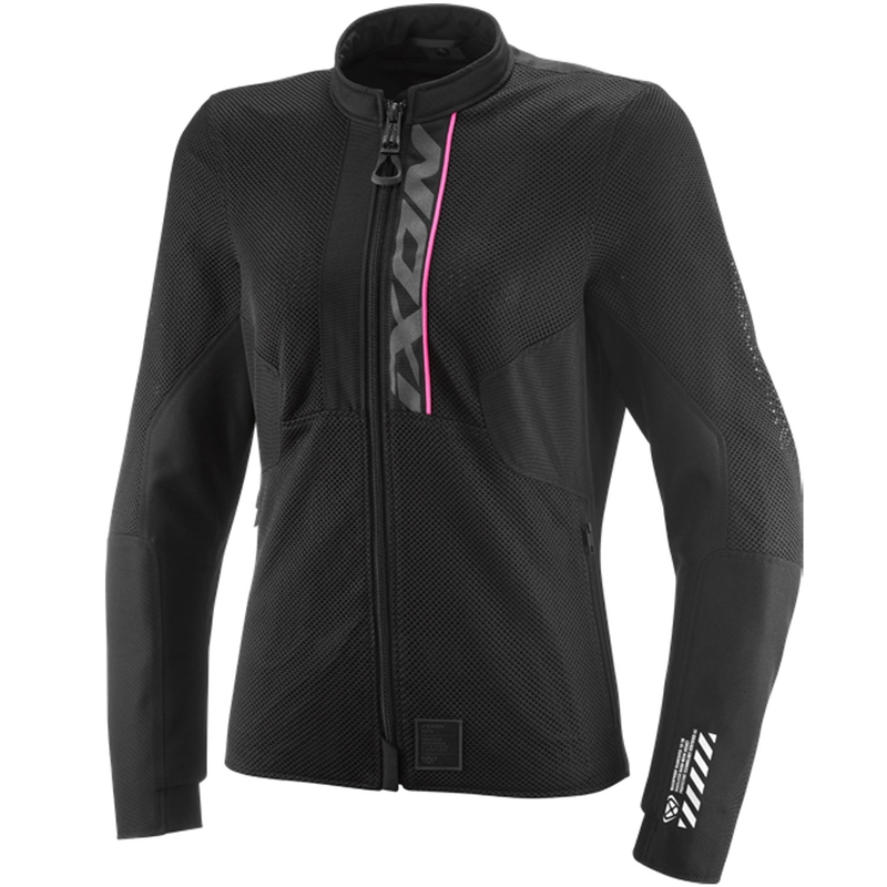 Moteriška motociklo striukė IXON Ostro Lady juoda-fluorescencinė rožinė