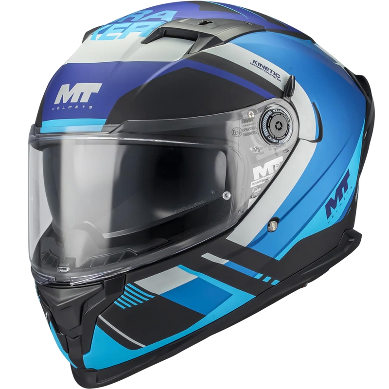 Uždaras motociklo šalmas MT Braker SV Inception B7 juoda-mėlyna-pilka