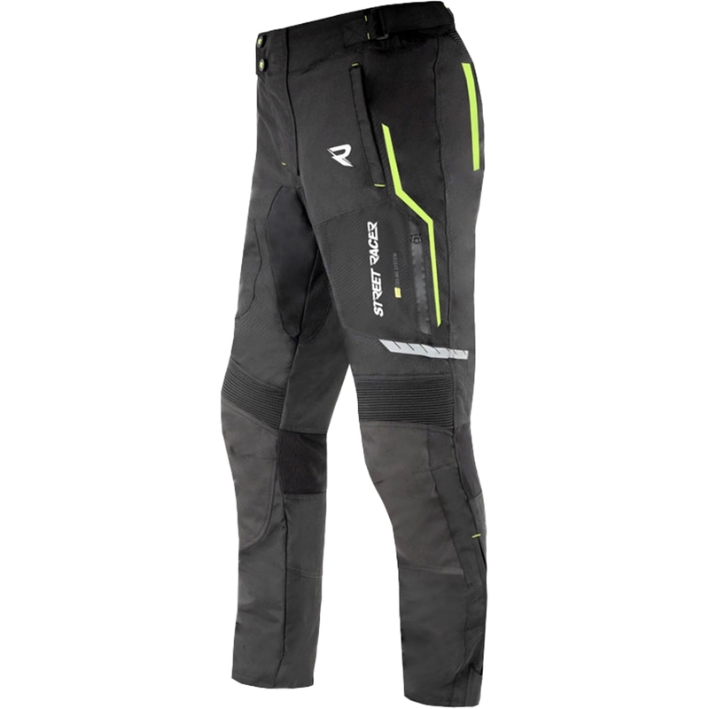 Street Racer Flex motociklininko kelnės juoda-fluo geltona