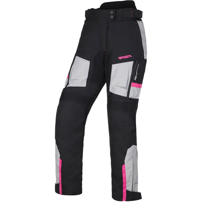 Moteriškos motociklininko kelnės RSA EXO 2 Black-Grey-Pink