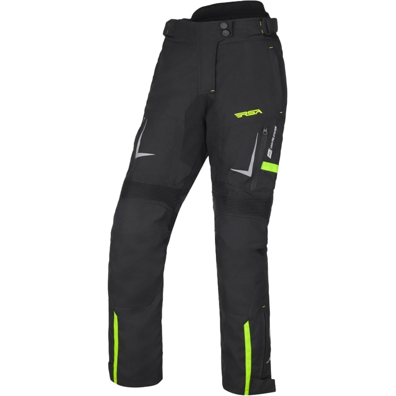 Moteriškos motociklininko kelnės RSA EXO 2 black-fluo yellow