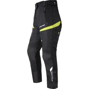 Moteriškos Street Racer Vix Black-Fluo Yellow motociklininko kelnės