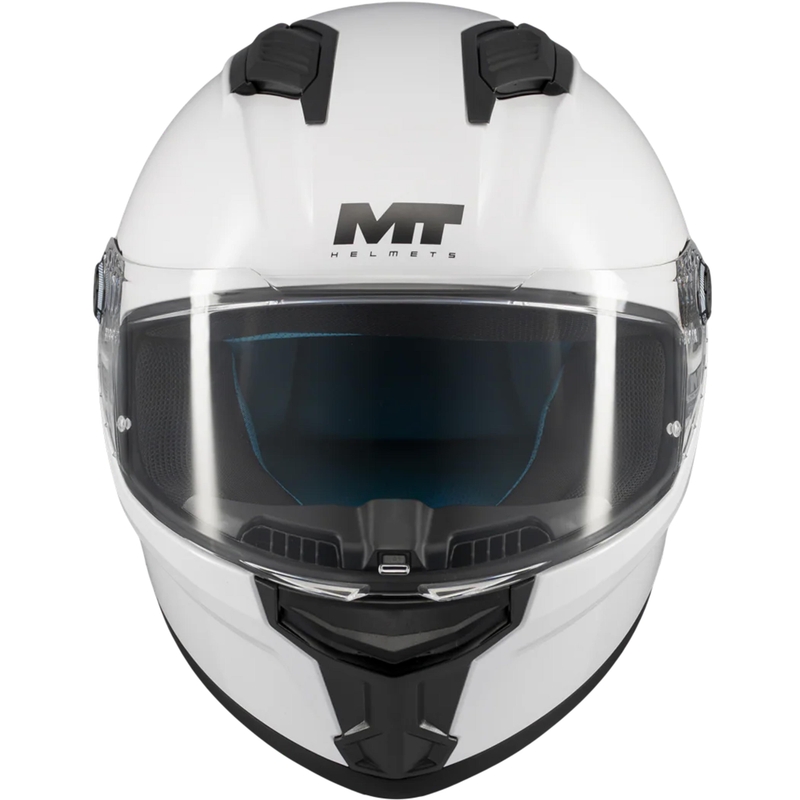 Uždaras motociklo šalmas MT Stinger 2 Pure A0, baltas