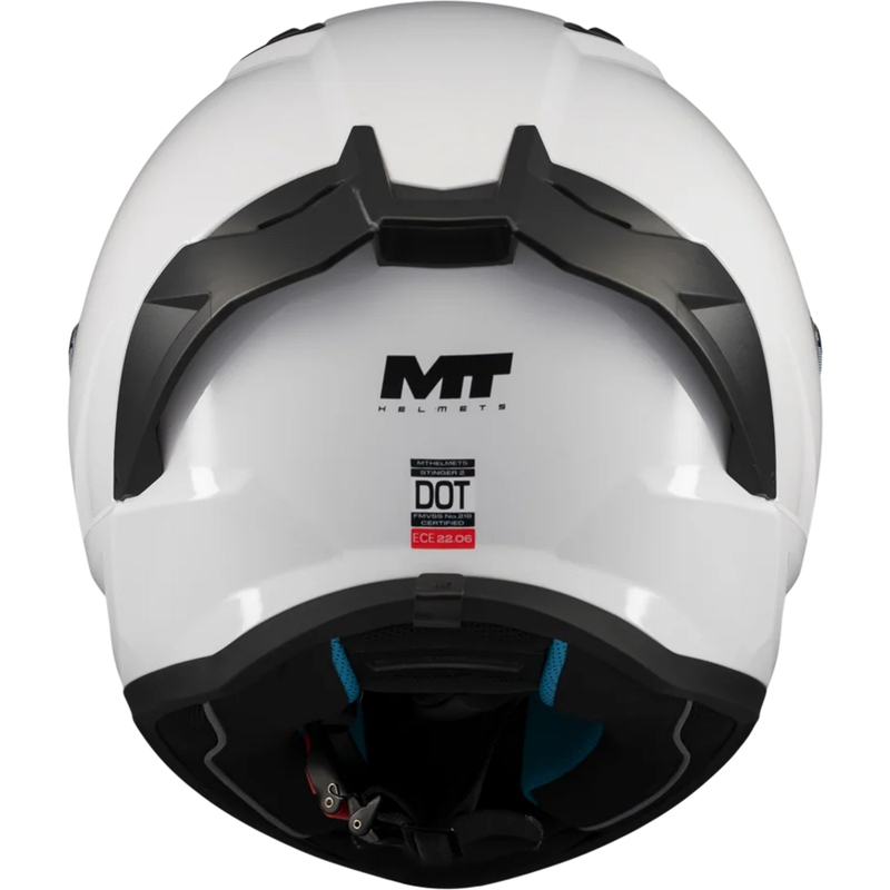 Uždaras motociklo šalmas MT Stinger 2 Pure A0, baltas
