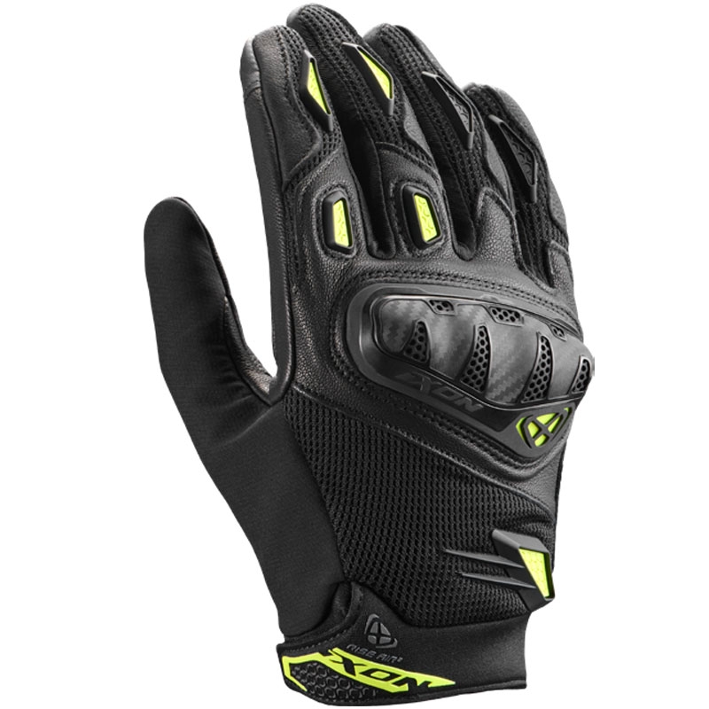 IXON Rise Air 2 motociklo pirštinės juodos-fluorescencinės geltonos