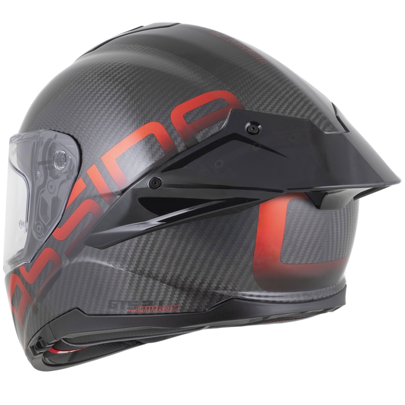 Cassida Integral GTS 2.1 Plus Carbon motociklo šalmas, matinės anglies spalvos, raudonas