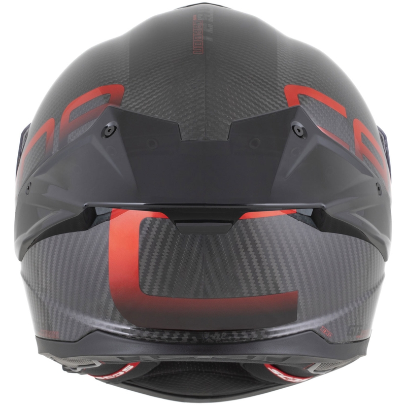 Cassida Integral GTS 2.1 Plus Carbon motociklo šalmas, matinės anglies spalvos, raudonas