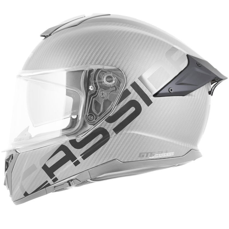 Cassida Integral GTS 2.1 Plus Carbon motociklo šalmas, matinės anglies spalvos, raudonas