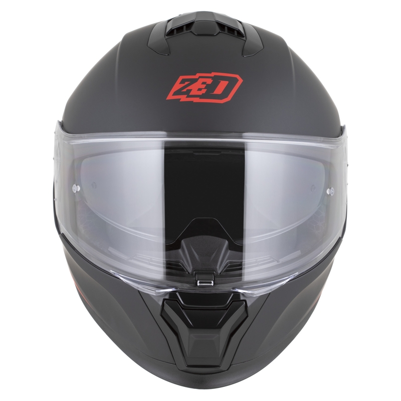 Uždaras motociklo šalmas ZED K40 matinės juodos-raudonos spalvos