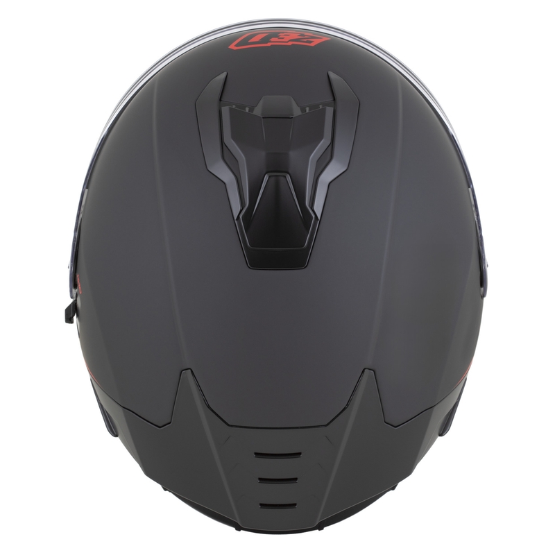 Uždaras motociklo šalmas ZED K40 matinės juodos-raudonos spalvos