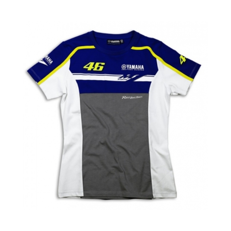 Dámské triko VR46 Valentino Rossi Yamaha Dual modro-šedé
