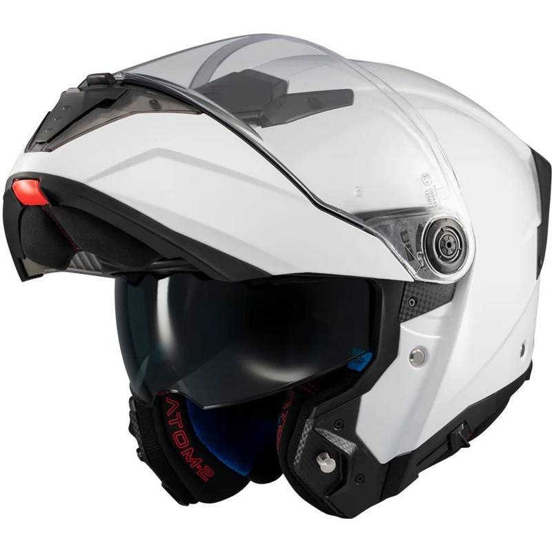Atlenkiamas motociklo šalmas MT Atom 2 SV Pure A0 baltas