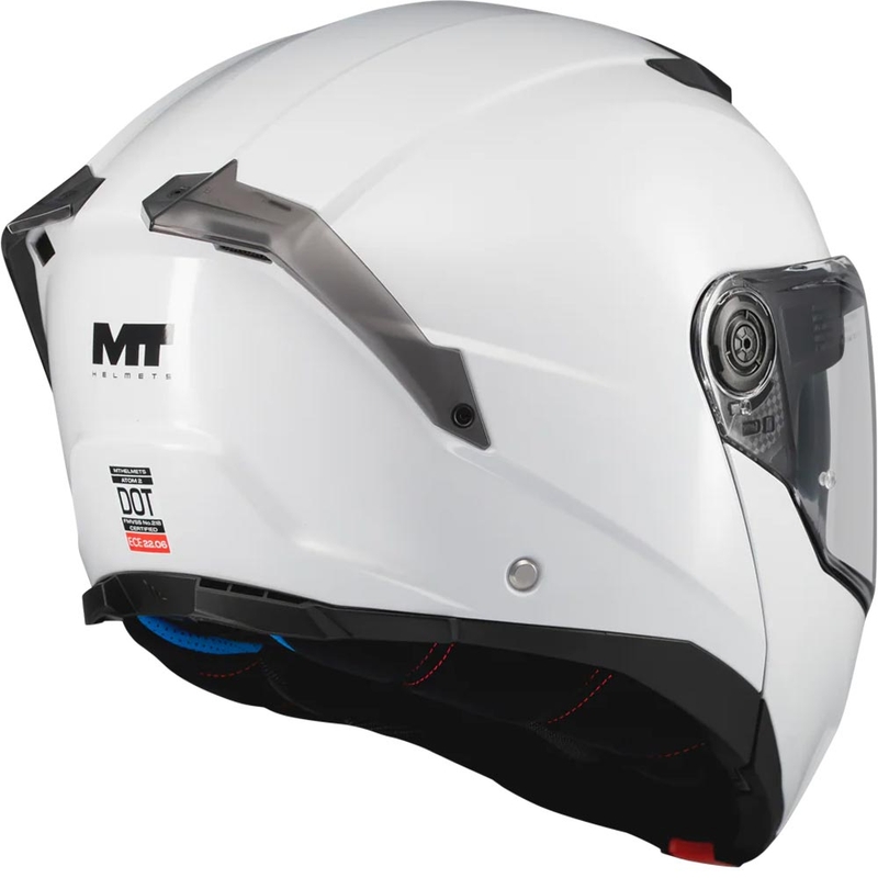 Atlenkiamas motociklo šalmas MT Atom 2 SV Pure A0 baltas