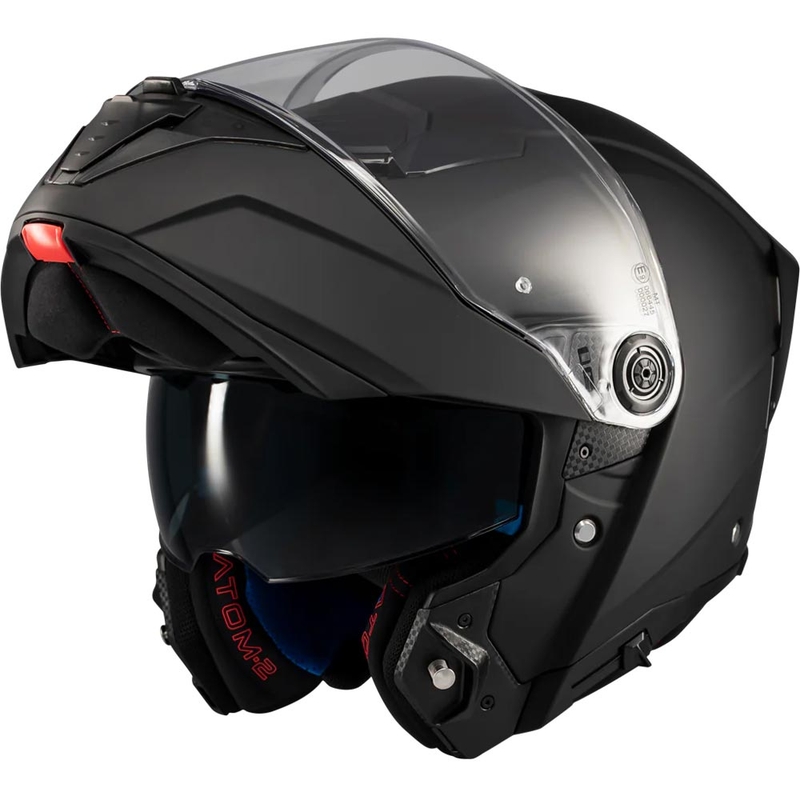 Atlenkiamas motociklo šalmas MT Atom 2 SV Pure A1 matinė juoda