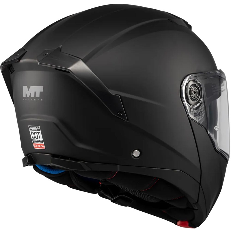 Atlenkiamas motociklo šalmas MT Atom 2 SV Pure A1 matinė juoda