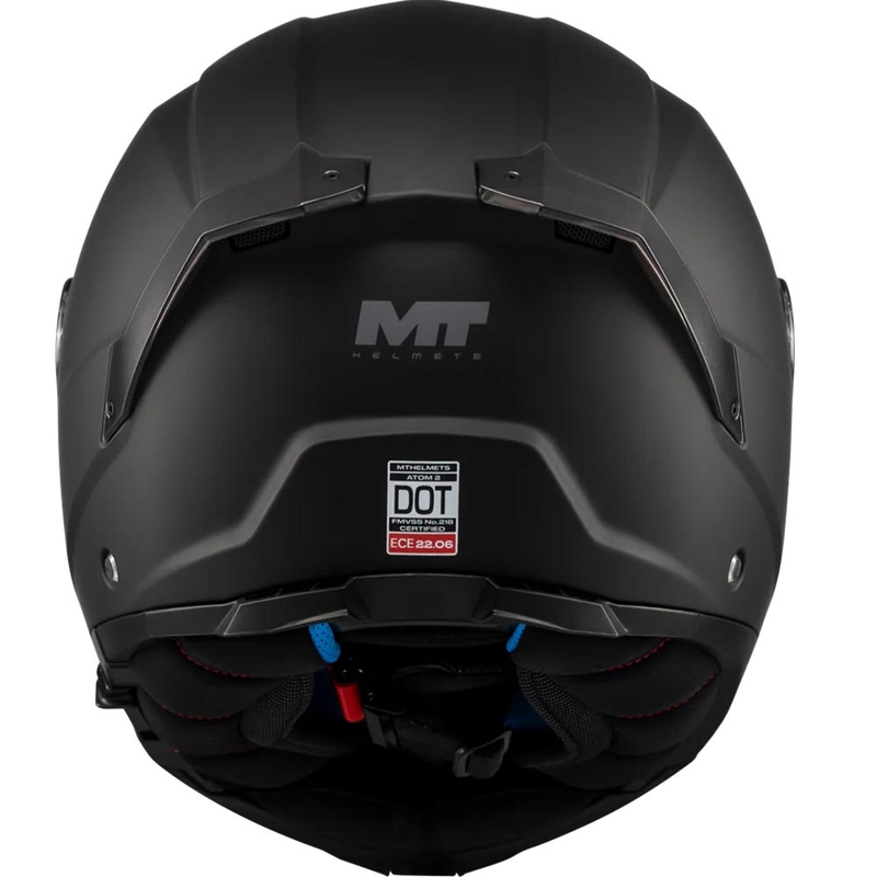Atlenkiamas motociklo šalmas MT Atom 2 SV Pure A1 matinė juoda