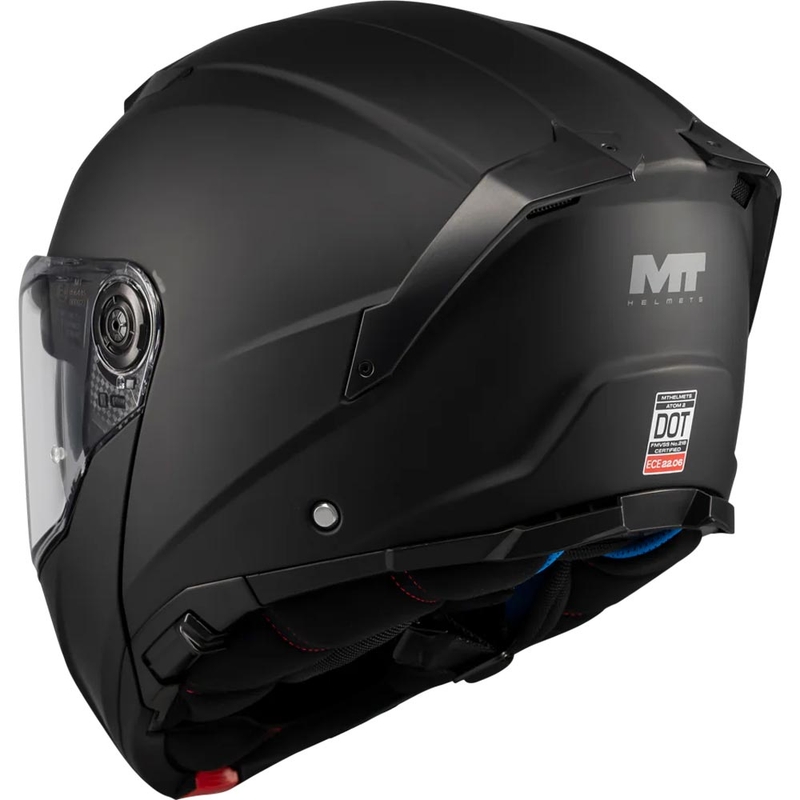 Atlenkiamas motociklo šalmas MT Atom 2 SV Pure A1 matinė juoda