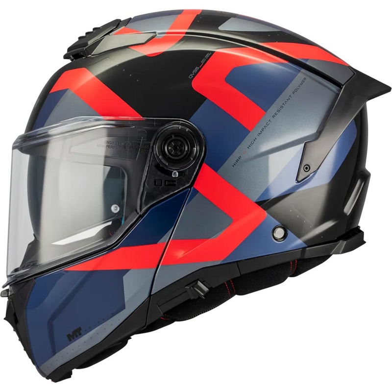 Atlenkiamas motociklo šalmas MT Atom 2 SV Dexter B15 mėlyna-juoda-raudona