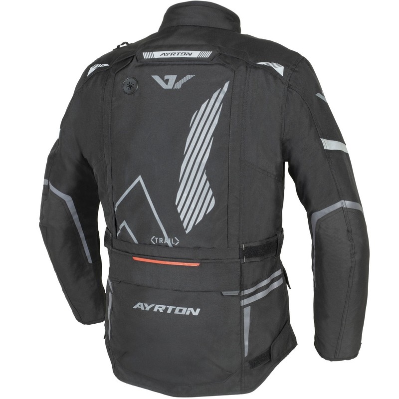 Ayrton Trail motociklo striukė juoda-pilka-raudona