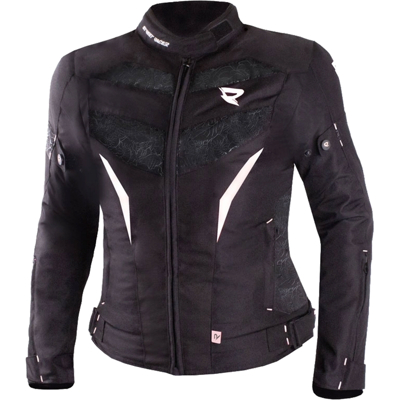 Moteriška motociklininko striukė Street Racer Rose Black and White
