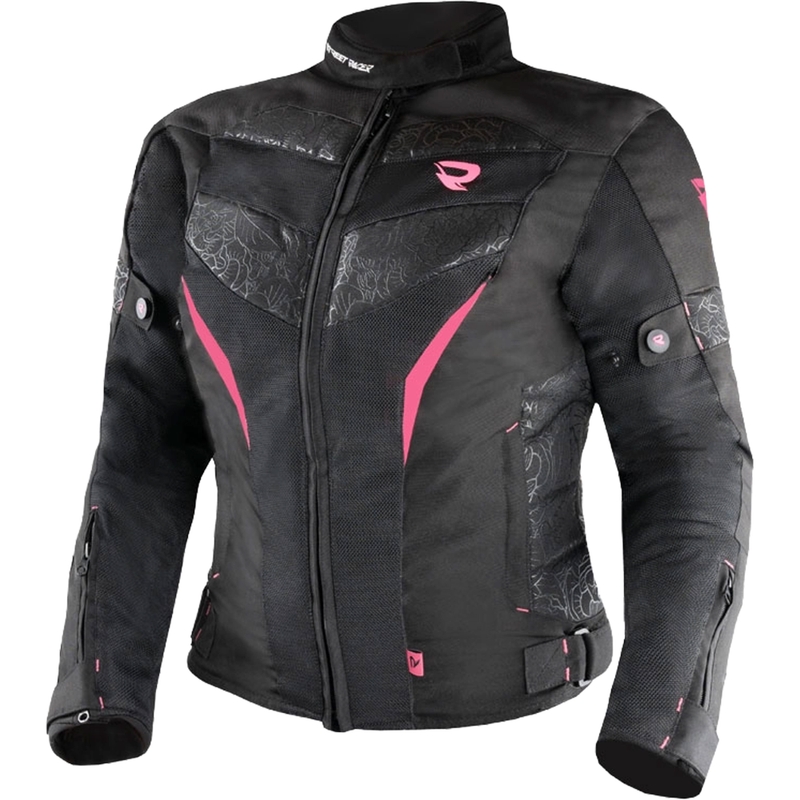 Moteriška Street Racer Rose Air juoda ir rožinė motociklininko striukė
