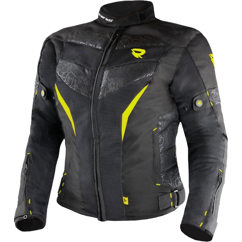 Moteriška motociklininko striukė Street Racer Rose Air black-fluo yellow