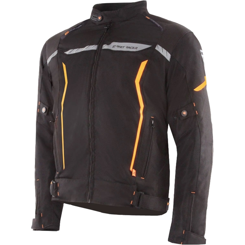 Street Racer Flex motociklininko striukė juoda-oranžinė