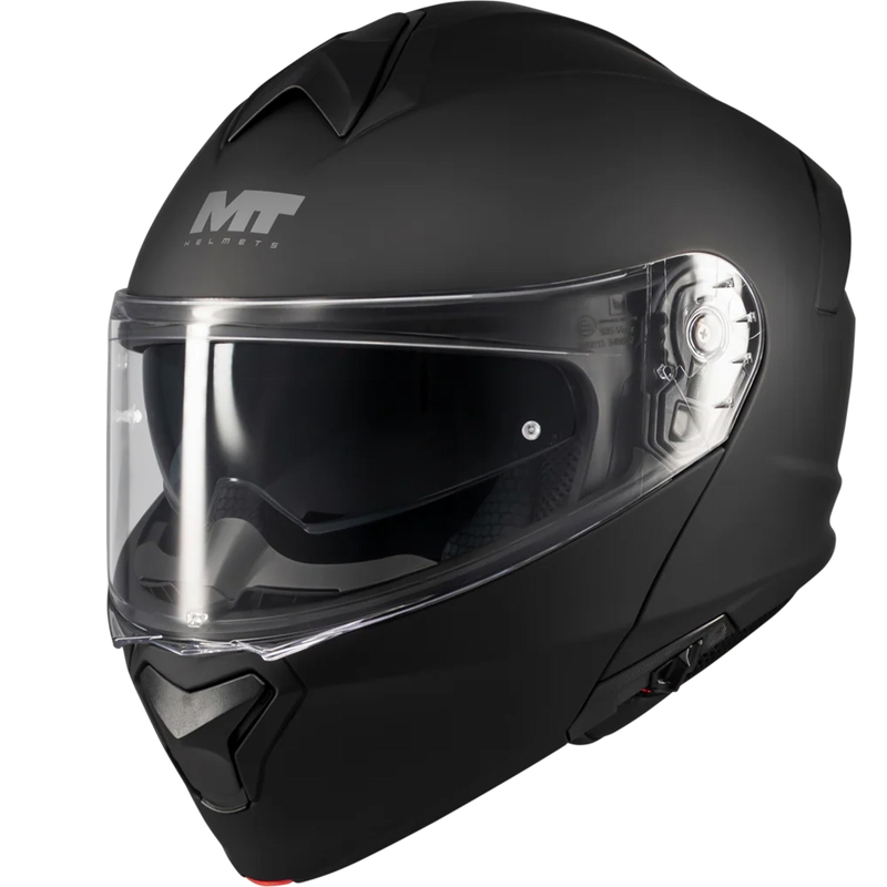 Atlenkiamas motociklo šalmas MT Genesis SV Pure A1 matinės juodos spalvos