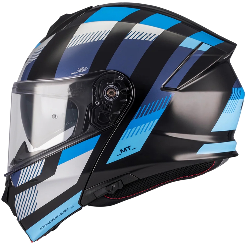 Atlenkiamas motociklo šalmas MT Genesis SV Stroke B7 juoda-mėlyna