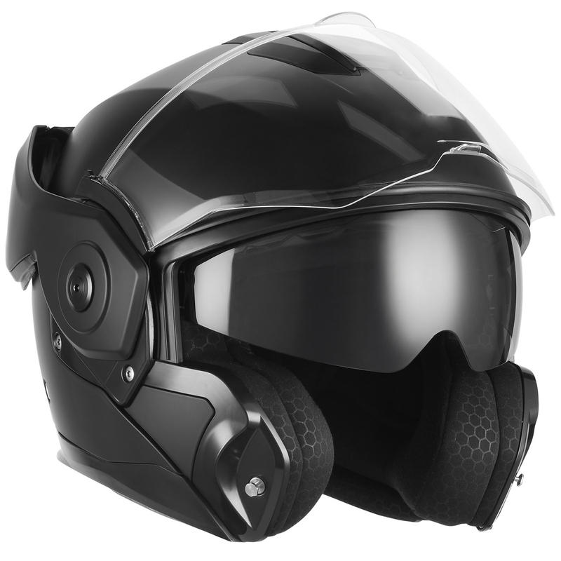 NOX PREMIUM Spinner atlenkiamas motociklo šalmas matinės juodos spalvos