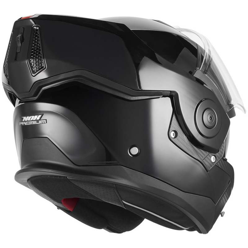 NOX PREMIUM Spinner atlenkiamas motociklo šalmas, juodas