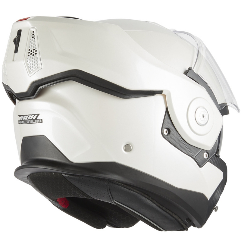 Atlenkiamas motociklo šalmas NOX PREMIUM Spinner baltas